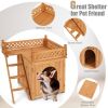 New Style Wood Pet Dog House With Roof Balcony And Bed Shelter