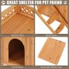 New Style Wood Pet Dog House With Roof Balcony And Bed Shelter