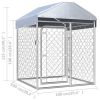 vidaXL Outdoor Dog Kennel with Roof 39.4"x39.4"x49.2"