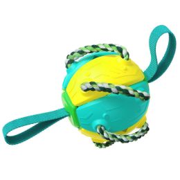 Creative Dog Interactive Frisbee Toy Pet Supplies Throwing Frisbee Outdoor Training Interactive Frisbee Football (Color: Yellow Blue)