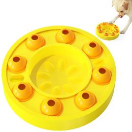 Explosive Pet Educational Toy Feeder Interactive Dog Toys Improve Dog Intelligence Slow Food Leakage Non-slip Bowl Pet Supplies (Color: Yellow)