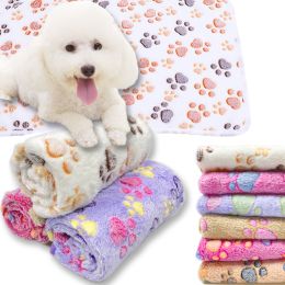 Soft and Fluffy High Quality Pet Blanket Cute Cartoon Pattern Pet Mat Warm and Comfortable Blanket for Cat and Dogs Pet Supplies (Color: Pink dots, size: For big dogs104X75cm)