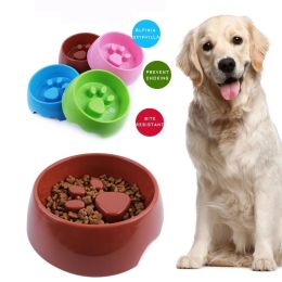 Pet Supplies Dogs Cats Cute Anti-choke Bowl Slow Food Bowl Thickened Plastic Bowl Pet Single Bowl Obesity Prevention Puzzle Bowl (Color: pink)