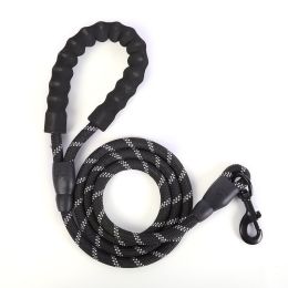 Strong Nylon Braided Dog Leash ; Pet Training Running Rope; Pet Supplies Pet Leash (Color: Black, size: S)