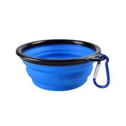 Travel Walking Pet Supplies Portable Cat Dog Bowls Water Feeder (Color: Blue, size: 350 mL)