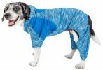 Pet Life Active 'Downward Dog' Heathered Performance 4-Way Stretch Two-Toned Full Body Warm Up Hoodie