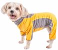 Pet Life Active 'Warm-Pup' Heathered Performance 4-Way Stretch Two-Toned Full Body Warm Up