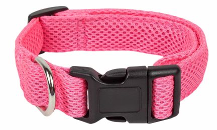 Pet Life 'Aero Mesh' 360 Degree Dual Sided Comfortable And Breathable Adjustable Mesh Dog Collar (Color: pink, size: small)