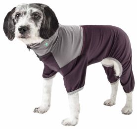 Pet Life Active 'Embarker' Heathered Performance 4-Way Stretch Two-Toned Full Body Warm Up (Color: Brown, size: X-Large)