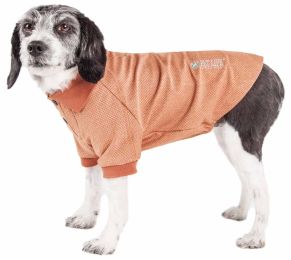 Pet Life Active 'Fur-Flexed' Relax-Stretch Wick-Proof Performance Dog Polo T-Shirt (Color: Brown, size: X-Large)