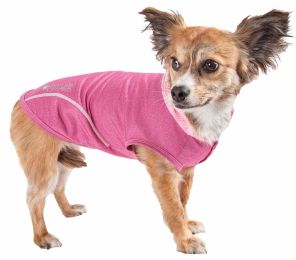 Pet Life Active 'Pull-Rover' Premium 4-Way Stretch Two-Toned Performance Sleeveless Dog T-Shirt Tank Top Hoodie (Color: pink, size: X-Small)