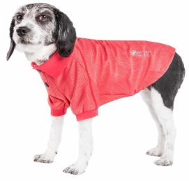 Pet Life Active 'Fur-Flexed' Relax-Stretch Wick-Proof Performance Dog Polo T-Shirt (Color: Red, size: X-Large)