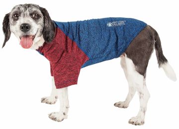 Pet Life Active 'Hybreed' 4-Way Stretch Two-Toned Performance Dog T-Shirt (Color: Blue, size: X-Small)