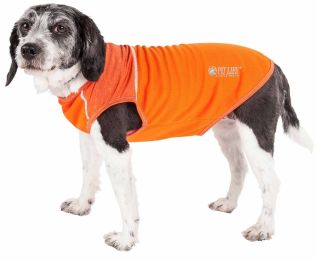 Pet Life Active 'Aero-Pawlse' Heathered Quick-Dry And 4-Way Stretch-Performance Dog Tank Top T-Shirt (Color: Orange, size: X-Small)