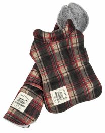 Touchdog 2-In-1 Tartan Plaided Dog Jacket With Matching Reversible Dog Mat (Color: Red, size: X-Small)