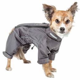 Dog Helios 'Hurricanine' Waterproof And Reflective Full Body Dog Coat Jacket W/ Heat Reflective Technology (Color: Grey, size: X-Large)