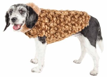 Pet Life Luxe 'Furpaw' Shaggy Elegant Designer Dog Coat Jacket (size: large)