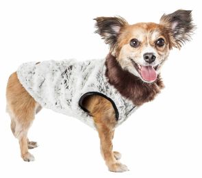 Pet Life Luxe 'Purrlage' Pelage Designer Fur Dog Coat Jacket (size: large)