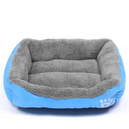 House Pet Soft Warm Kennel Dog Mat Blanke (Color: Blue, size: M)