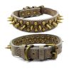 Pet Retro Studded Spiked Rivet  Leather Collars Harnesses