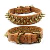 Pet Retro Studded Spiked Rivet  Leather Collars Harnesses