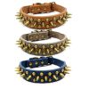 Pet Retro Studded Spiked Rivet  Leather Collars Harnesses