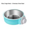 Pet Stainless Steel Bowl Hanging Cage Type Fixed Cute Dog Basin Cat Supplies Puppy Food Drinking Water Feeder Pets Accessories